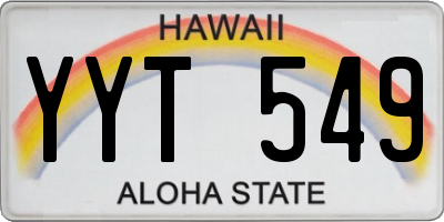 HI license plate YYT549
