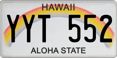 HI license plate YYT552