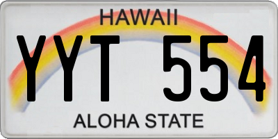 HI license plate YYT554