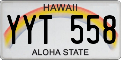 HI license plate YYT558