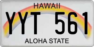 HI license plate YYT561