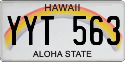 HI license plate YYT563