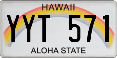 HI license plate YYT571