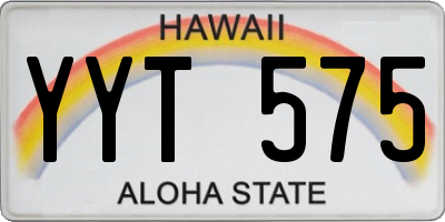 HI license plate YYT575