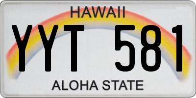 HI license plate YYT581