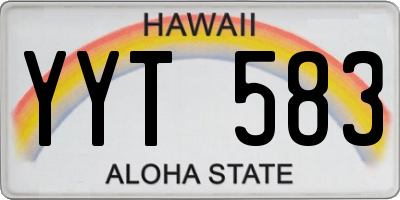HI license plate YYT583