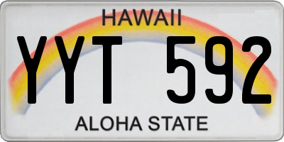 HI license plate YYT592