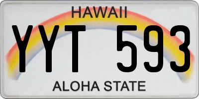 HI license plate YYT593