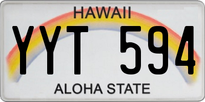 HI license plate YYT594