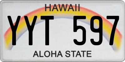 HI license plate YYT597