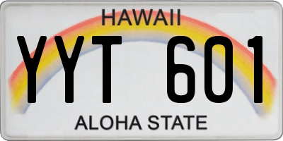 HI license plate YYT601