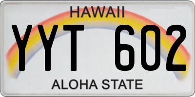 HI license plate YYT602