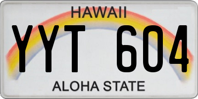 HI license plate YYT604