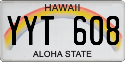 HI license plate YYT608