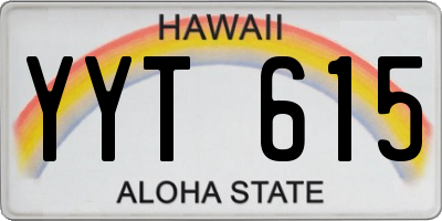 HI license plate YYT615
