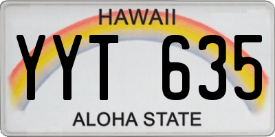 HI license plate YYT635