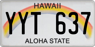HI license plate YYT637