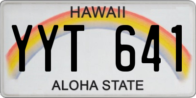 HI license plate YYT641