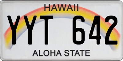 HI license plate YYT642