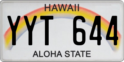 HI license plate YYT644