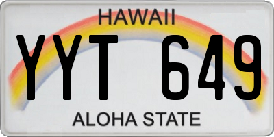 HI license plate YYT649