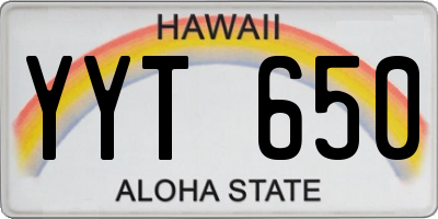 HI license plate YYT650