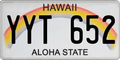 HI license plate YYT652