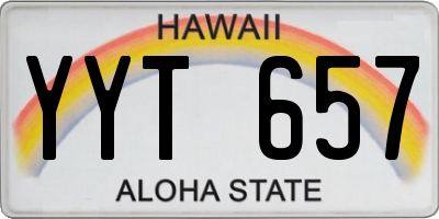 HI license plate YYT657