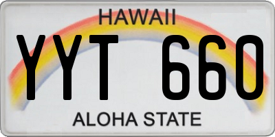 HI license plate YYT660