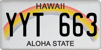 HI license plate YYT663