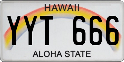 HI license plate YYT666