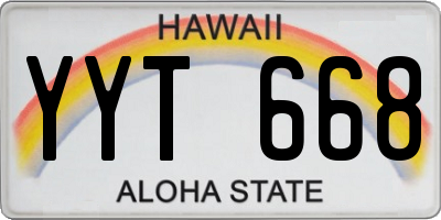 HI license plate YYT668
