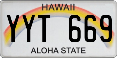 HI license plate YYT669