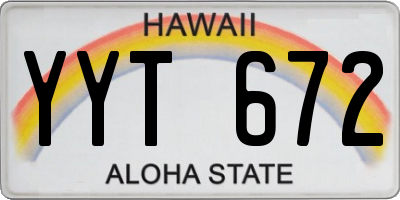 HI license plate YYT672
