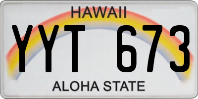 HI license plate YYT673