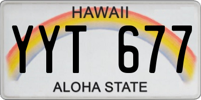HI license plate YYT677