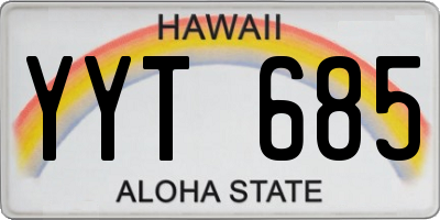 HI license plate YYT685