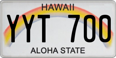 HI license plate YYT700