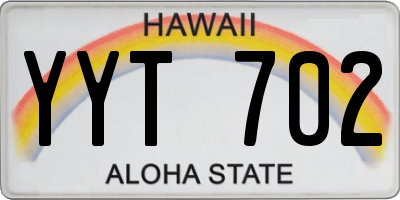 HI license plate YYT702