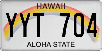 HI license plate YYT704