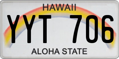 HI license plate YYT706