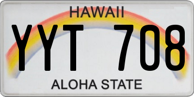 HI license plate YYT708
