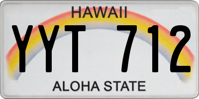 HI license plate YYT712