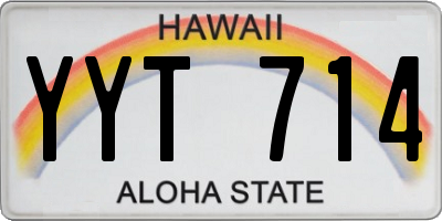 HI license plate YYT714