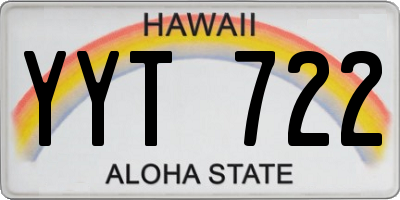 HI license plate YYT722