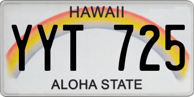 HI license plate YYT725