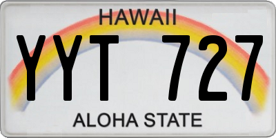 HI license plate YYT727