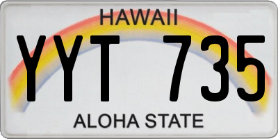 HI license plate YYT735