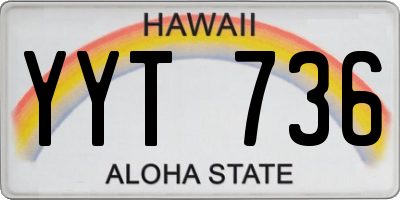 HI license plate YYT736