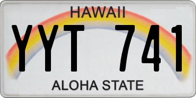 HI license plate YYT741